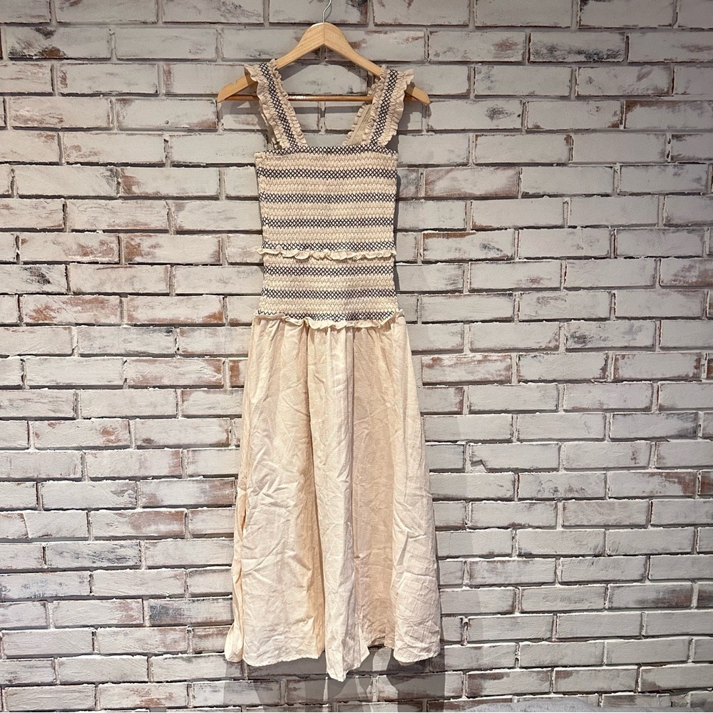 Heartloom Cream Midi Skirt with Striped Knit Bodice - Picture 2 of 6